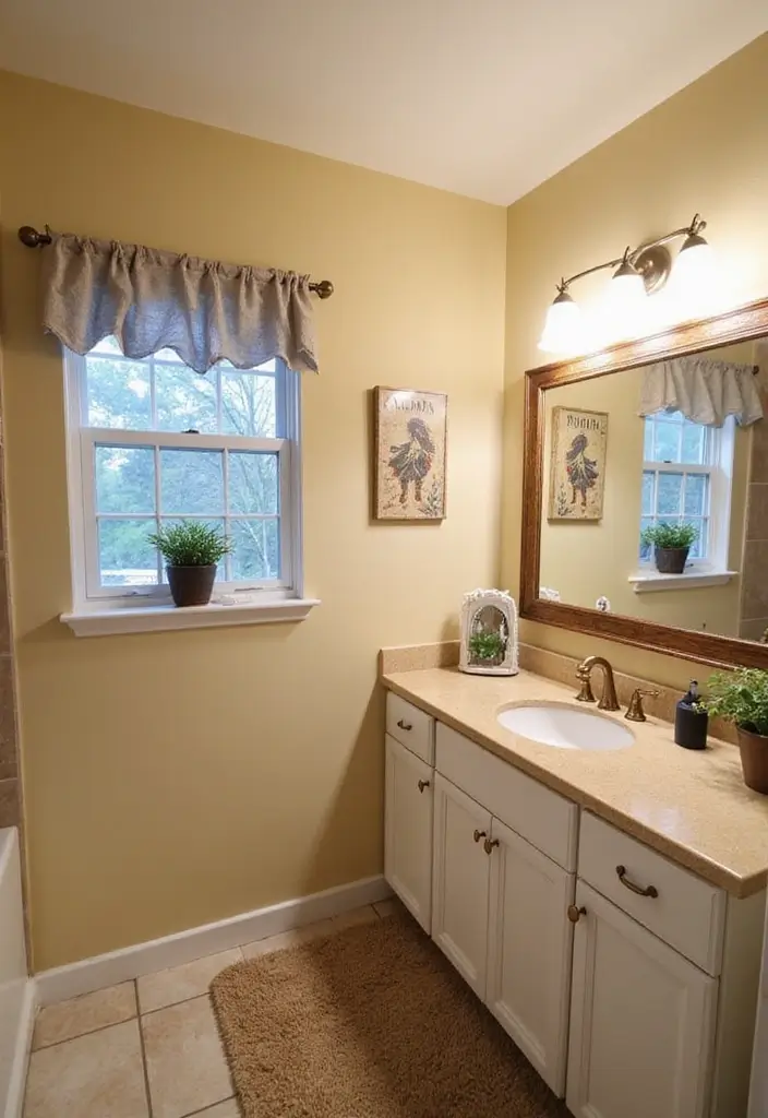 25 Beige Countertops Bathroom Ideas That Feel Warm and Elegant - 24. Personalized Decor for a Homey Feel