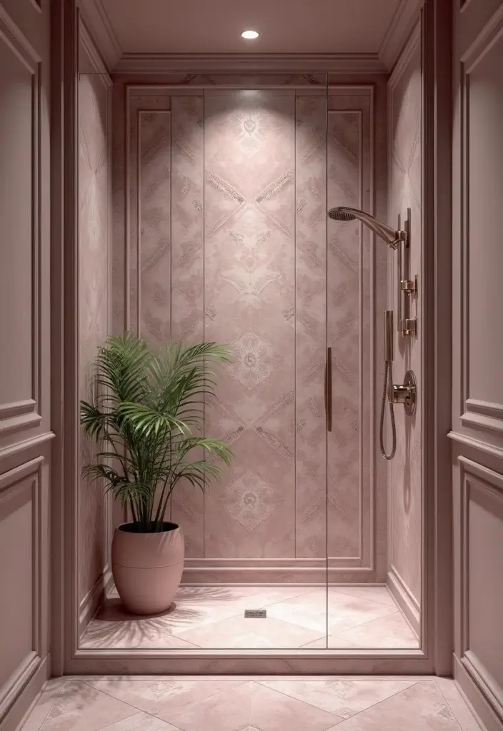 26 Mauve Bathroom Ideas That Add a Soft Romantic Touch - 12. Mauve Shower Tiles