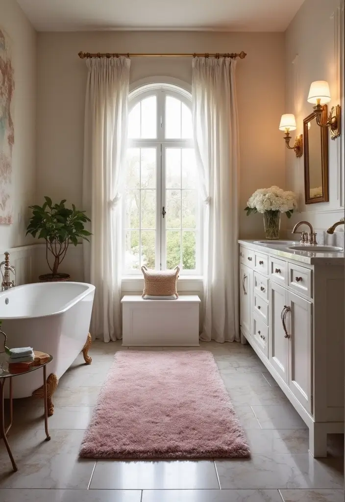 26 Mauve Bathroom Ideas That Add a Soft Romantic Touch - 8. Mauve Bathroom Rugs
