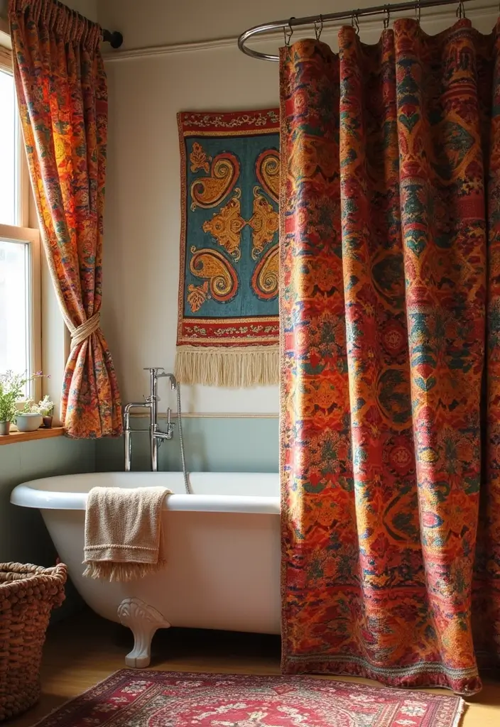 27 African Bathroom Decor Ideas With Cultural Beauty - 22. Cultural Textiles