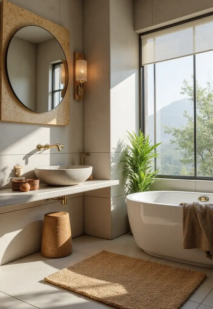 27 African Bathroom Decor Ideas With Cultural Beauty - 26. Natural Spa Accents