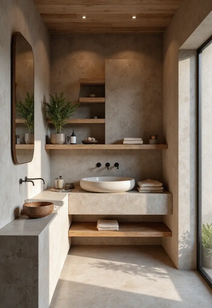 27 African Bathroom Decor Ideas With Cultural Beauty - 5. Naturally Inspired Materials