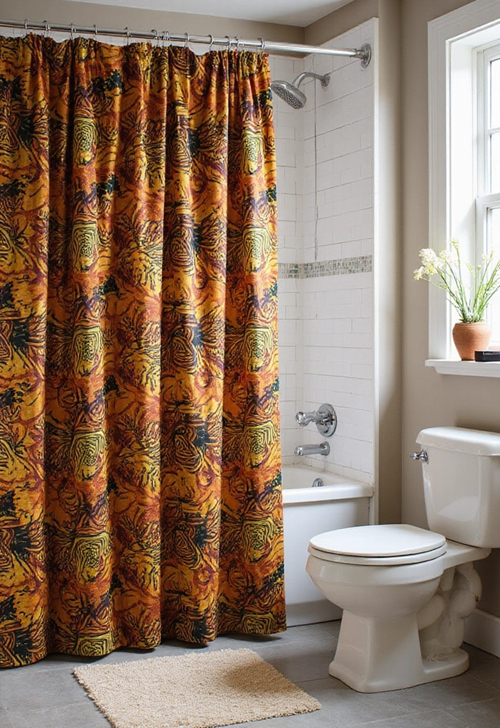 27 African Bathroom Decor Ideas With Cultural Beauty - 9. Unique Shower Curtains