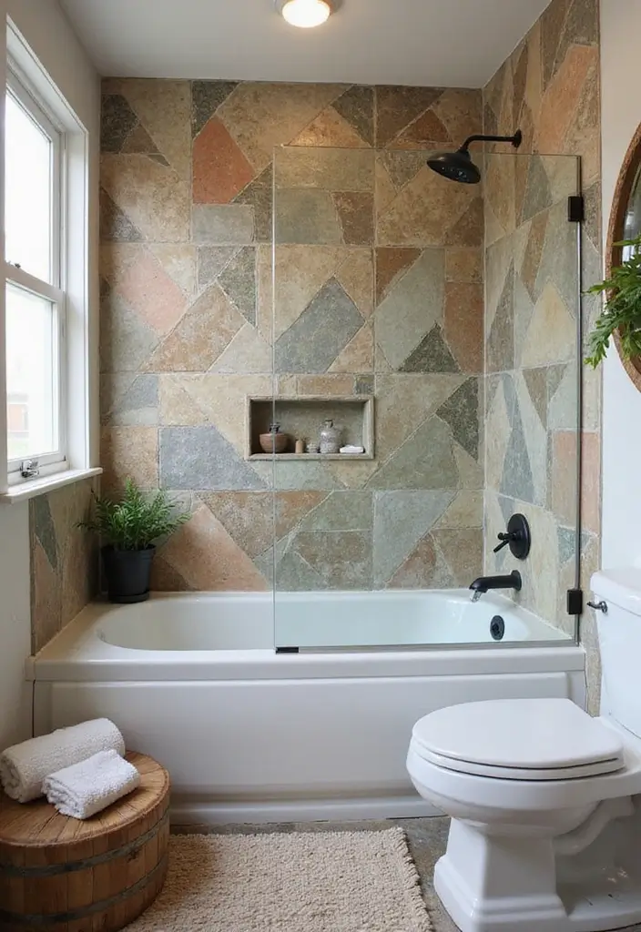 27 Bathroom Ideas Shower and Bath Combos That Work Perfectly - 10. Artistic Touches