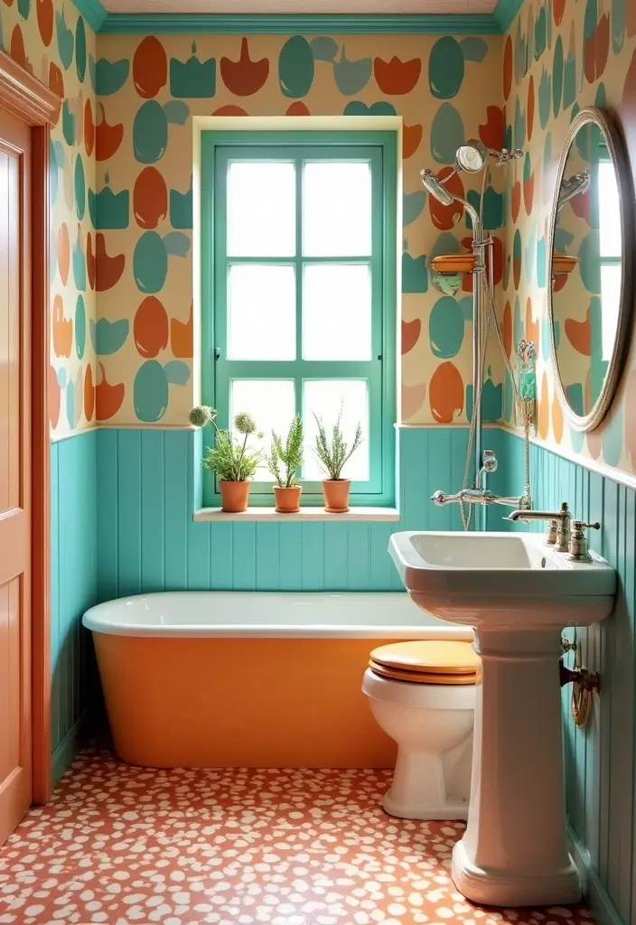 27 Bathroom Ideas Shower and Bath Combos That Work Perfectly - 19. Playful Patterns
