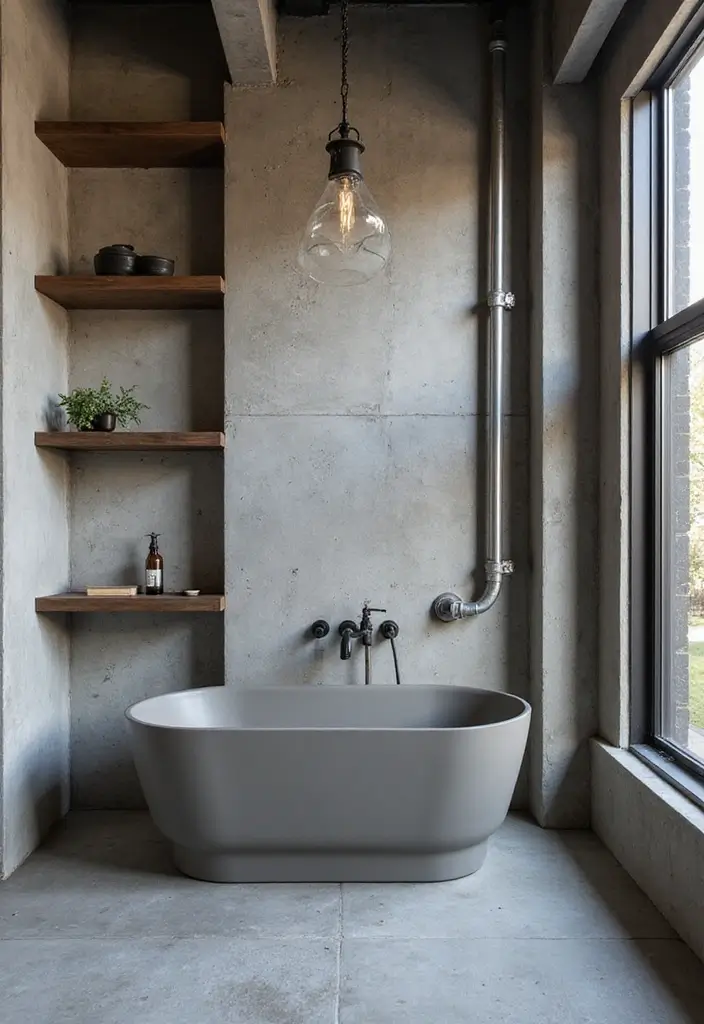 27 Bathroom Ideas Shower and Bath Combos That Work Perfectly - 4. Industrial Chic