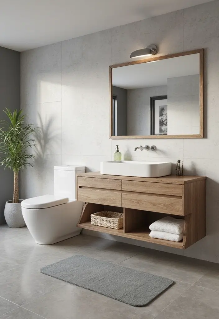 27 Cute Bathroom Aesthetic Ideas That Make Mornings Better - 15. Floating Vanities