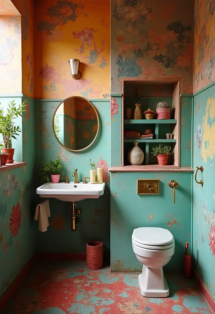 27 Cute Bathroom Aesthetic Ideas That Make Mornings Better - 17. Eclectic Mix