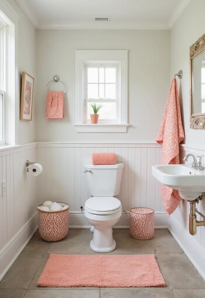 27 Cute Bathroom Aesthetic Ideas That Make Mornings Better - 20. Coordinated Accessories