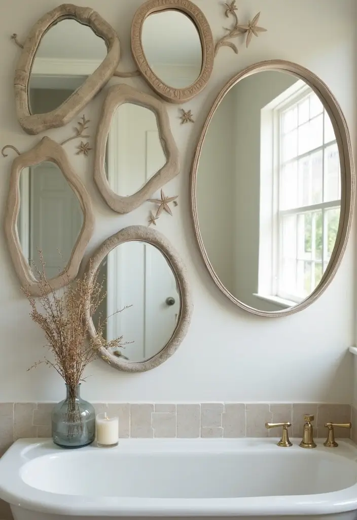 27 Cute Bathroom Aesthetic Ideas That Make Mornings Better - 21. Unique Mirrors