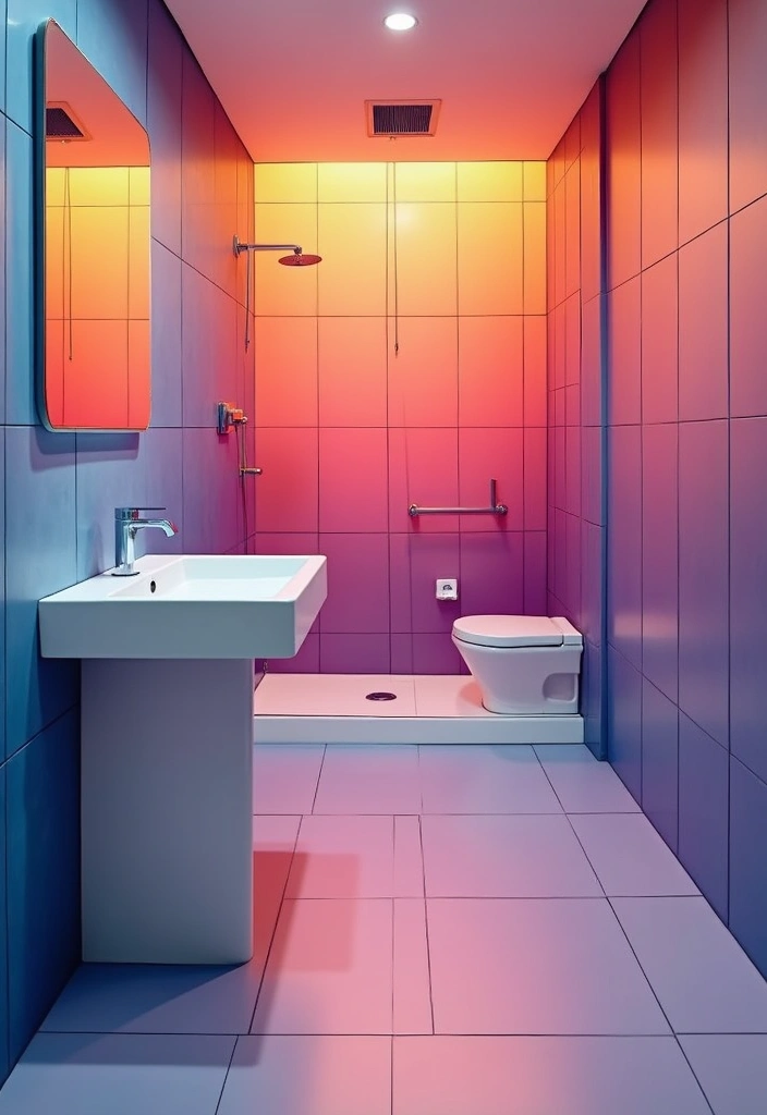 27 Cute Bathroom Aesthetic Ideas That Make Mornings Better - 23. Cool Color Gradients