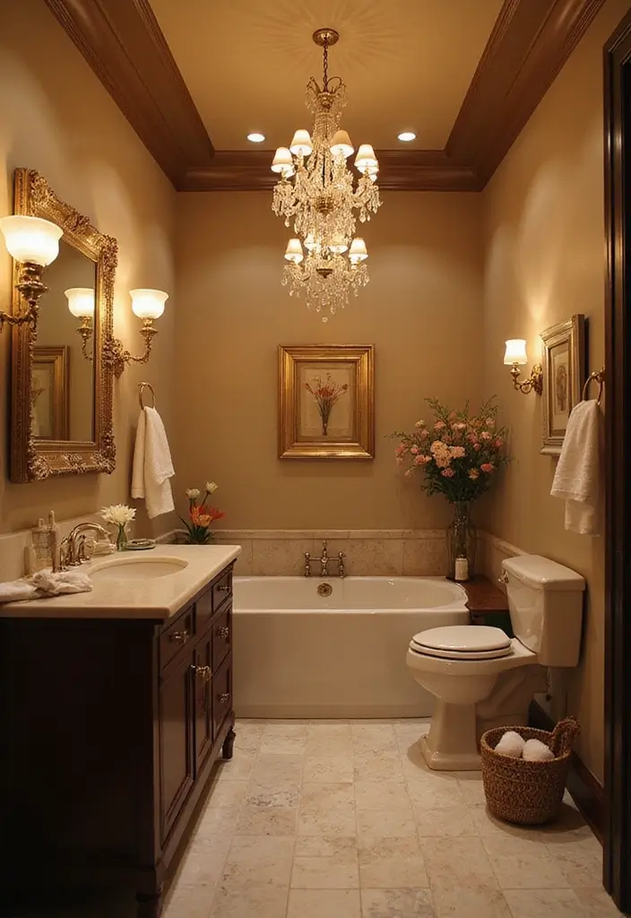 27 Cute Bathroom Aesthetic Ideas That Make Mornings Better - 26. Elegant Lighting