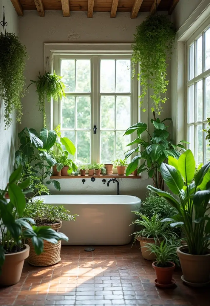 27 Cute Bathroom Aesthetic Ideas That Make Mornings Better - 3. Lush Greenery