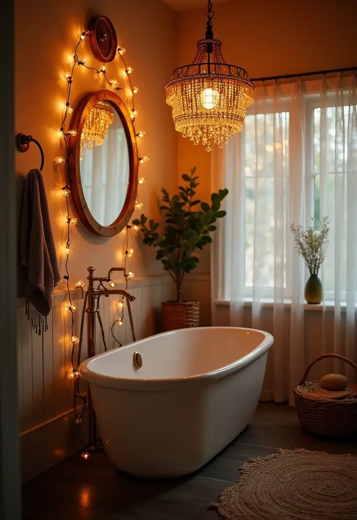 27 Cute Bathroom Aesthetic Ideas That Make Mornings Better - 8. Statement Lighting