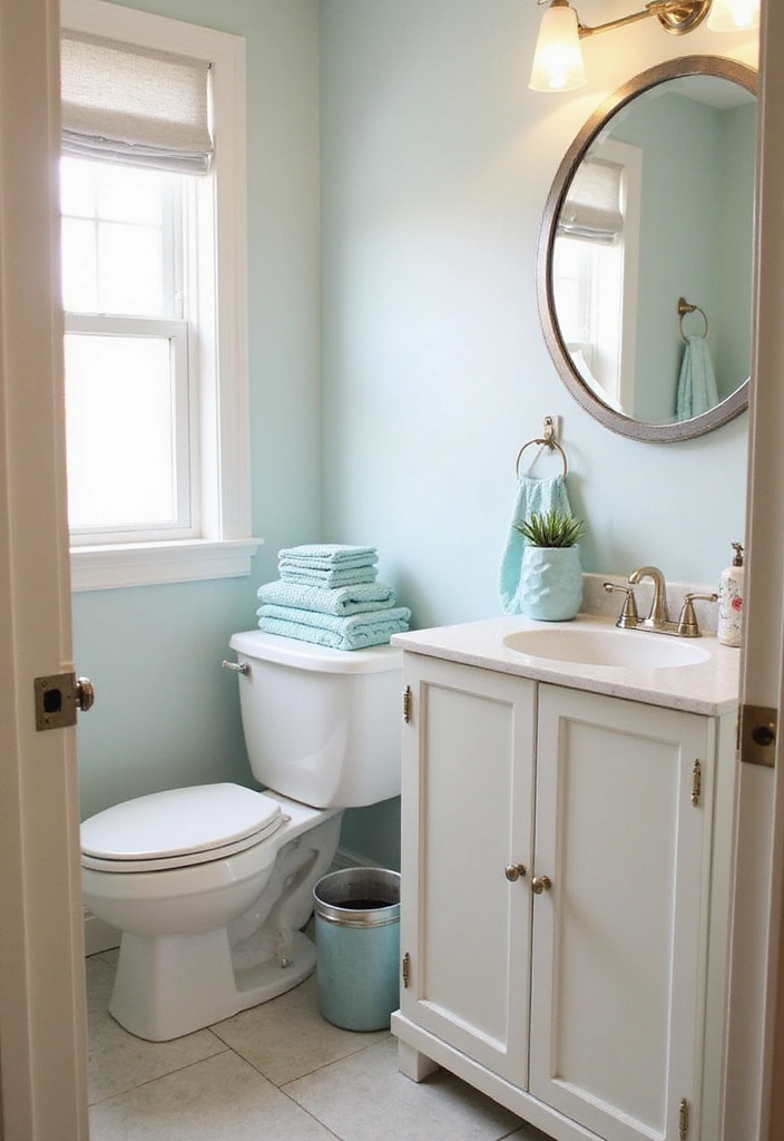 27 Half Bathroom Paint Ideas That Make a Big Impact - 13. Coastal Vibes