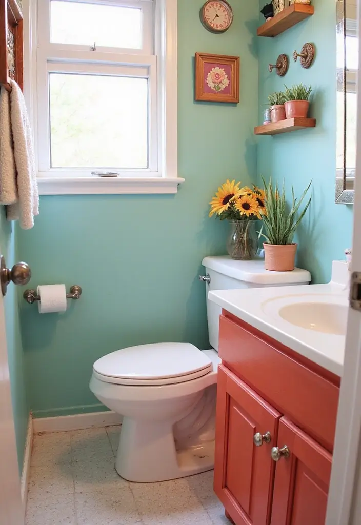 27 Half Bathroom Paint Ideas That Make a Big Impact - 17. Low-Cost Temporary Solutions