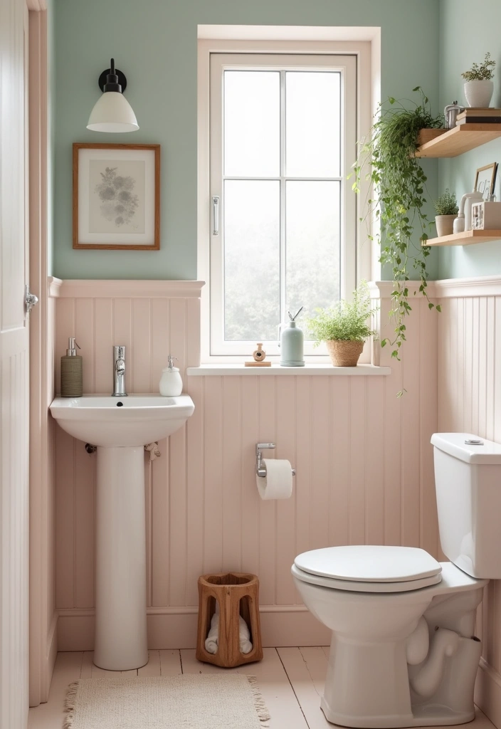 27 Half Bathroom Paint Ideas That Make a Big Impact - 2. Soft Pastels