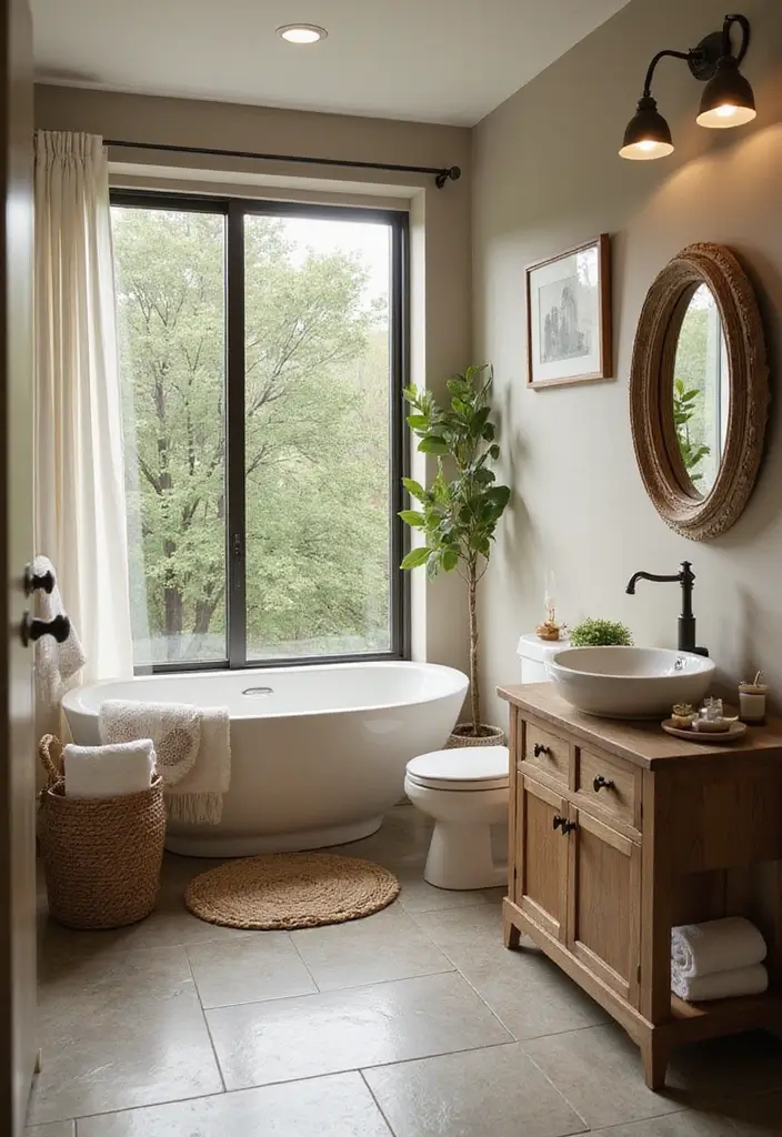 27 Half Bathroom Paint Ideas That Make a Big Impact - 25. Elemental Themes