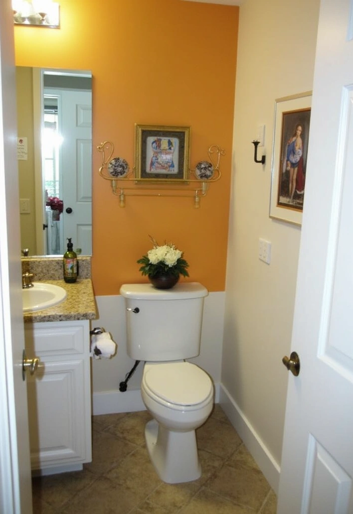 27 Half Bathroom Paint Ideas That Make a Big Impact - 6. Vibrant Accent Walls
