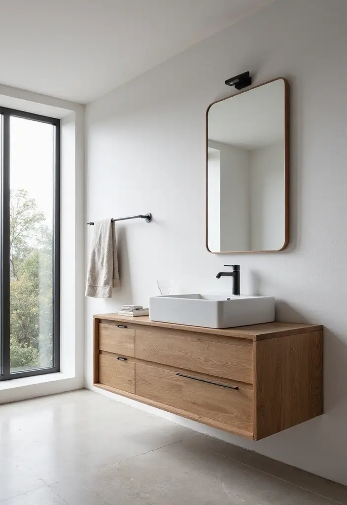 27 Light Bathroom Ideas That Feel Airy and Bright - 16. Floating Vanities