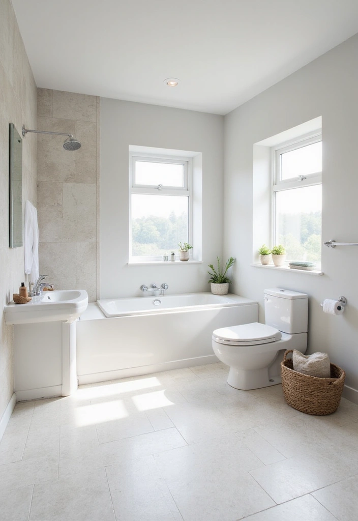 27 Light Bathroom Ideas That Feel Airy and Bright - 17. Light-Colored Flooring