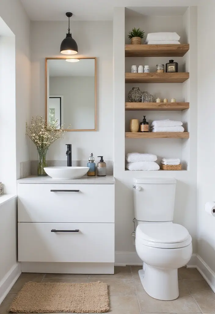 27 Light Bathroom Ideas That Feel Airy and Bright - 18. Creative Storage Solutions