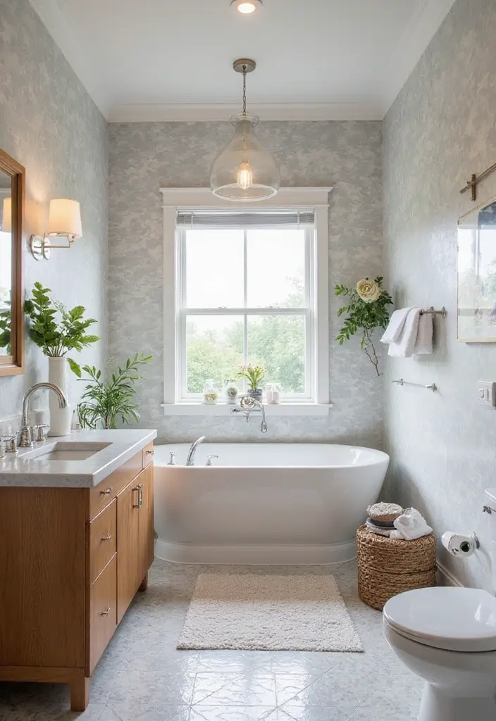 27 Light Bathroom Ideas That Feel Airy and Bright - 24. Eclectic Decor