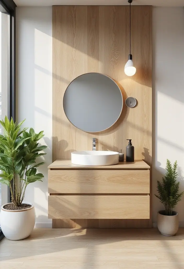 27 Light Bathroom Ideas That Feel Airy and Bright - 3. Light Wood Accents