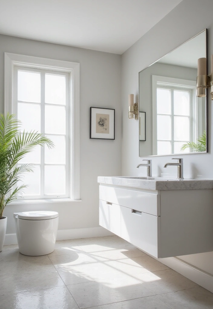 27 Light Bathroom Ideas That Feel Airy and Bright - 4. Minimalist Fixtures