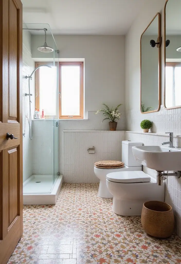 27 Light Bathroom Ideas That Feel Airy and Bright - 5. Bright Tile Patterns