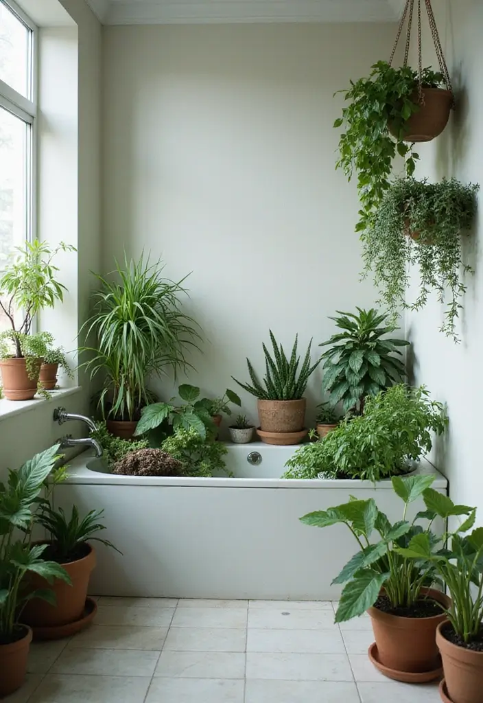 27 Light Bathroom Ideas That Feel Airy and Bright - 6. Green Elements