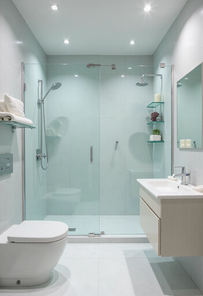 27 Light Bathroom Ideas That Feel Airy and Bright - 8. Glass Accents