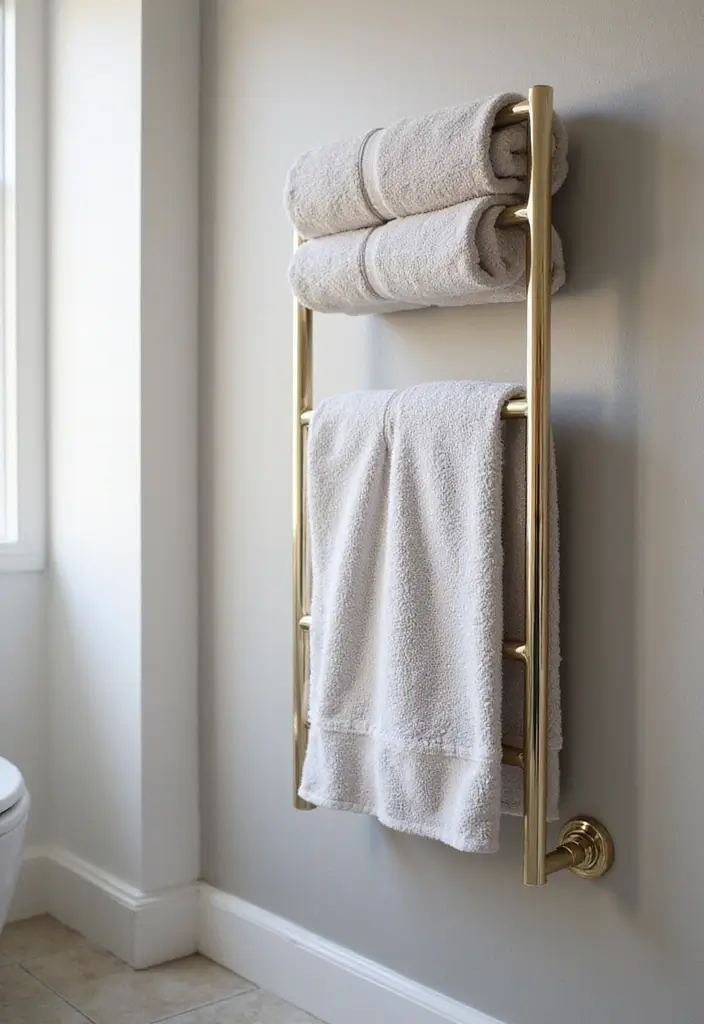 27 Moody Bathroom Decor Ideas With Spa Energy - 22. Elegant Towel Holders