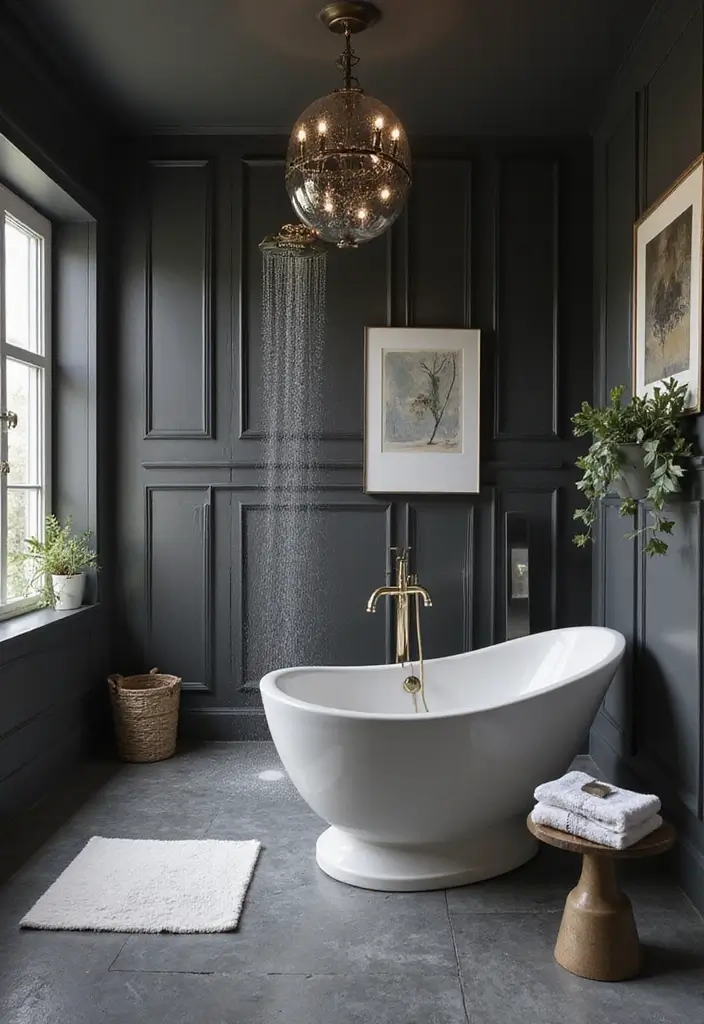 27 Moody Bathroom Decor Ideas With Spa Energy - 25. Elegant Shower Accessories