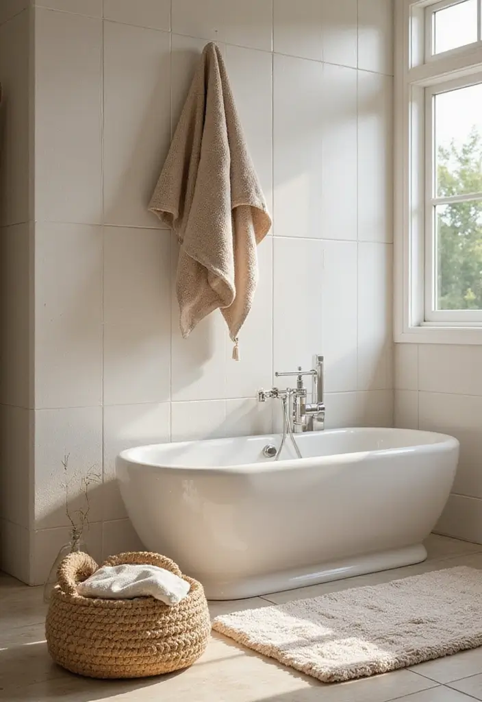 27 Moody Bathroom Decor Ideas With Spa Energy - 6. Soft Textiles