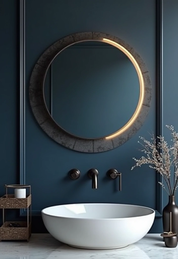 27 Navy and Black Bathroom Ideas That Feel Bold and Modern - 2. Striking Black Fixtures