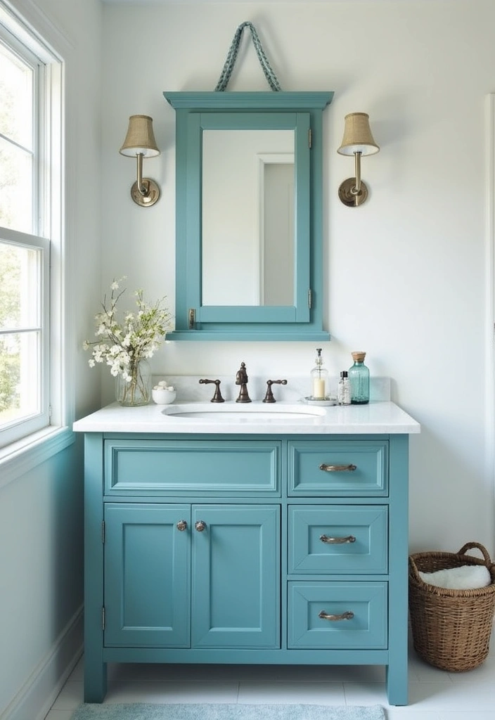 27 Painted Bathroom Vanity Colors That Instantly Refresh Your Space - 15. Ocean Blue