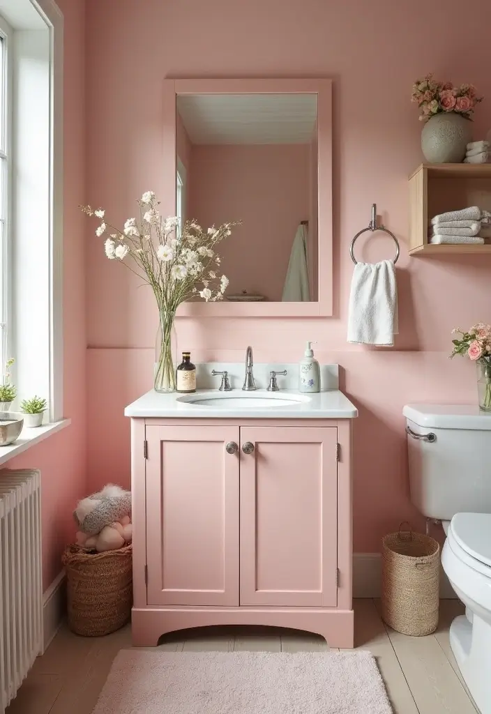 27 Painted Bathroom Vanity Colors That Instantly Refresh Your Space - 17. Blush Pink