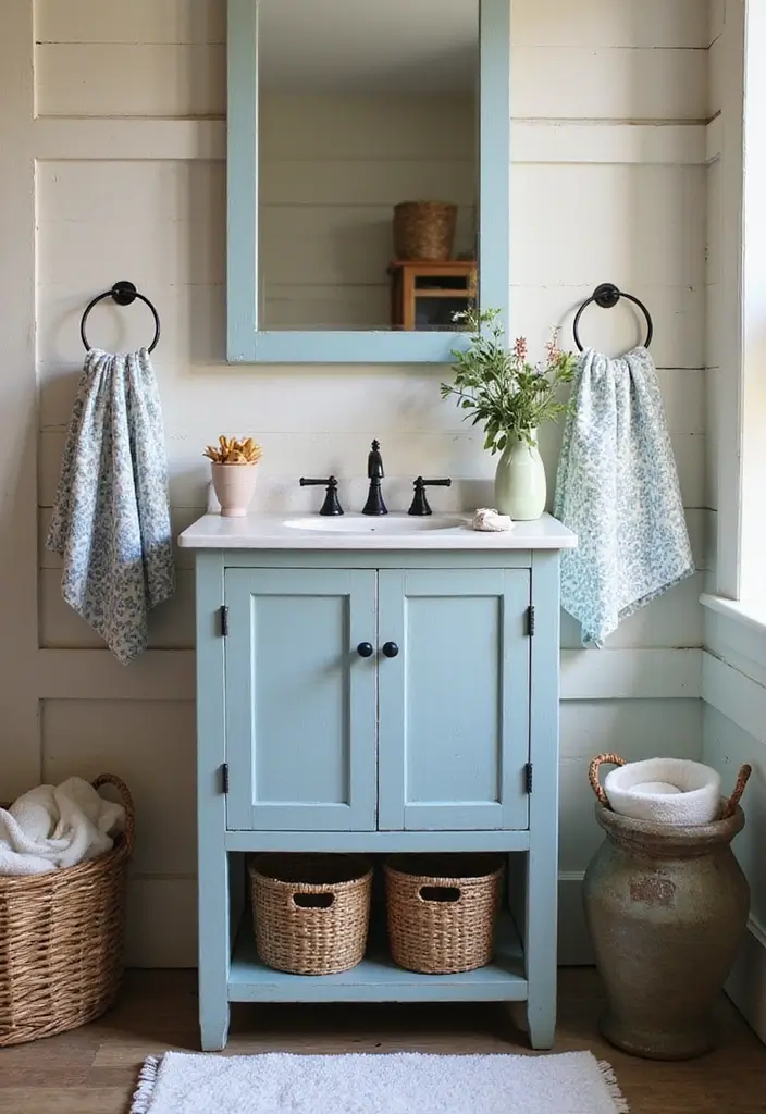 27 Painted Bathroom Vanity Colors That Instantly Refresh Your Space - 2. Dusty Blue