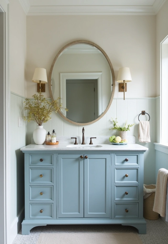27 Painted Bathroom Vanity Colors That Instantly Refresh Your Space - 24. Light Steel Blue