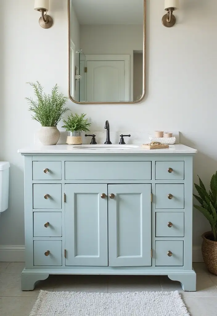 27 Painted Bathroom Vanity Colors That Instantly Refresh Your Space - 26. Cool Mist