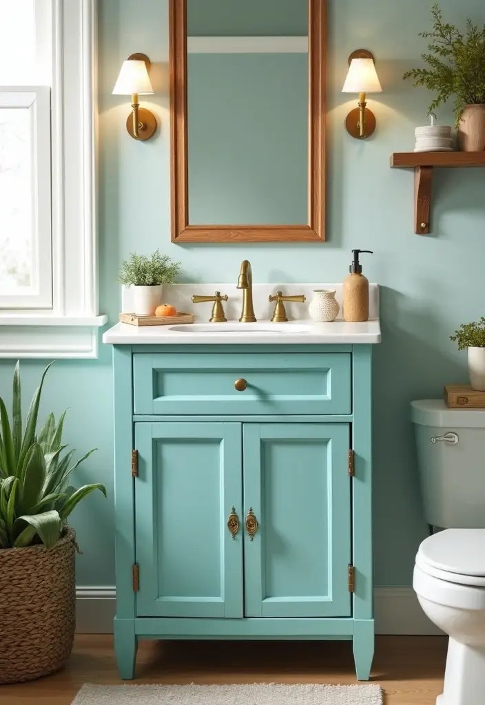 27 Painted Bathroom Vanity Colors That Instantly Refresh Your Space - 6. Aqua Teal