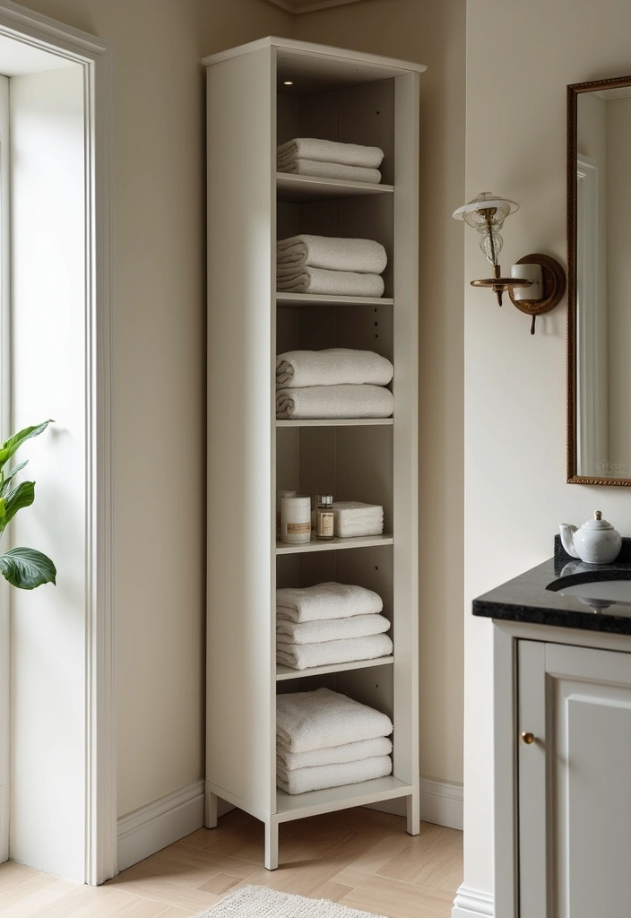 27 Small Bathroom Cabinet Ideas That Add Storage - 1. Vertical Space Savers