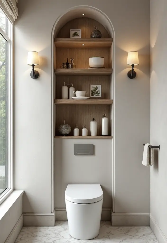 27 Small Bathroom Cabinet Ideas That Add Storage - 10. Niche Cabinets