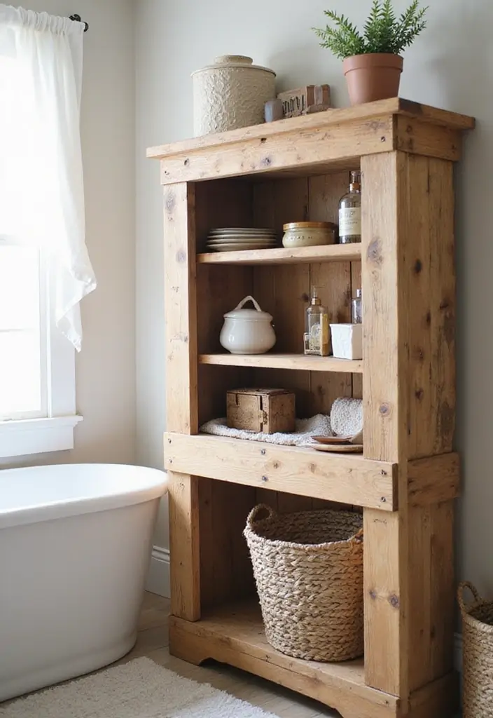 27 Small Bathroom Cabinet Ideas That Add Storage - 20. DIY Pallet Cabinets