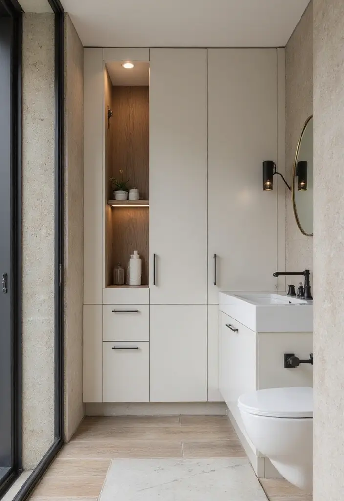 27 Small Bathroom Cabinet Ideas That Add Storage - 21. Hidden Cabinets