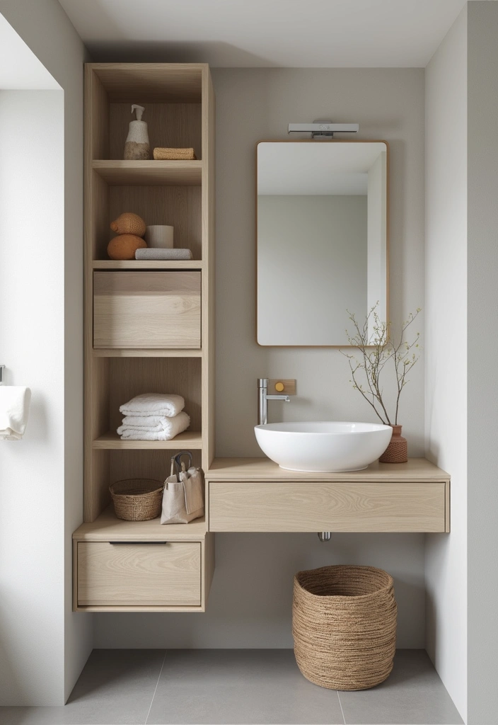 27 Small Bathroom Cabinet Ideas That Add Storage - 22. Modular Storage Units