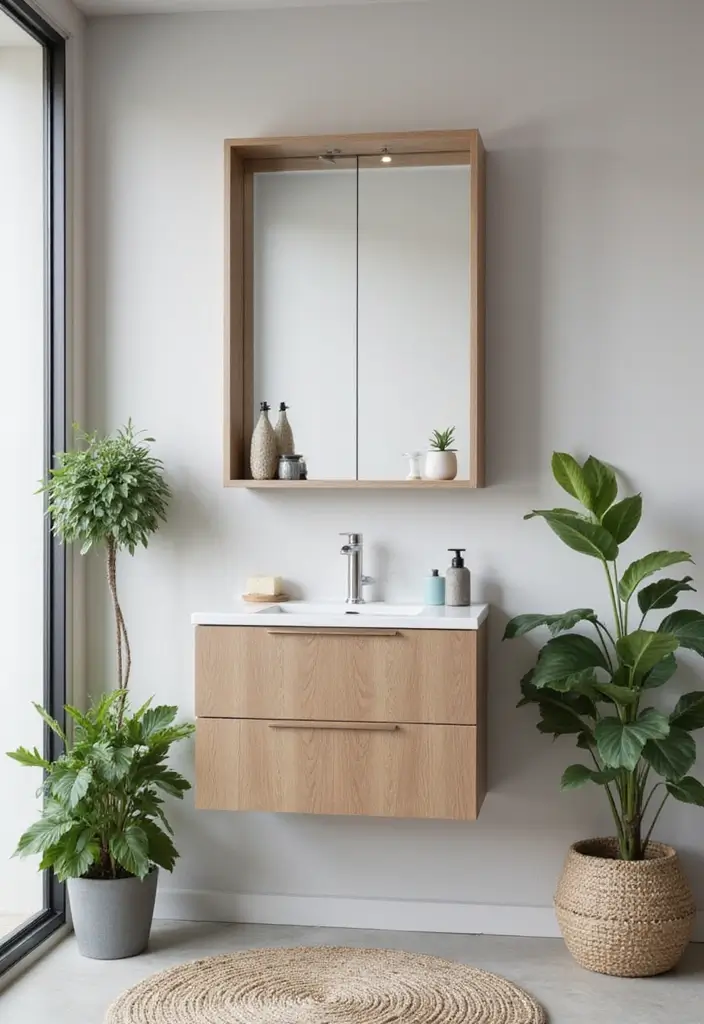 27 Small Bathroom Cabinet Ideas That Add Storage - 3. Floating Cabinets