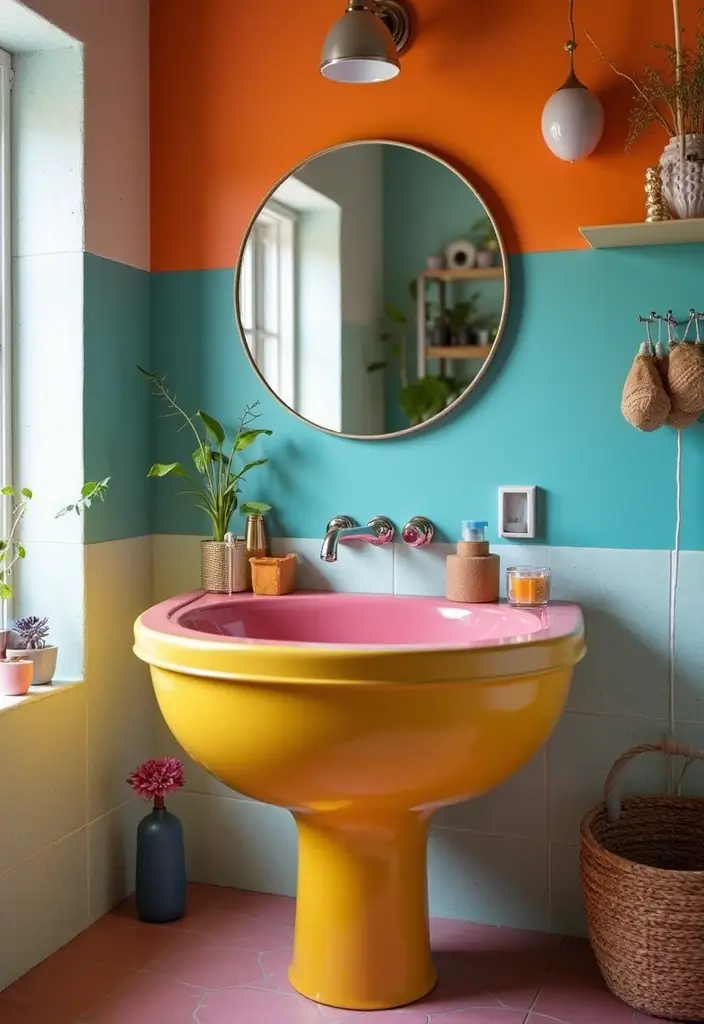 27 Small Bathroom Sink Ideas That Save Space Stylishly - 13. Colorful Sinks