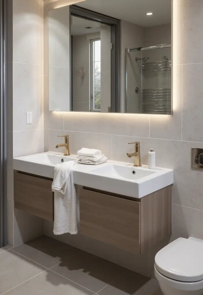 27 Small Bathroom Sink Ideas That Save Space Stylishly - 15. Dual Sink Setups